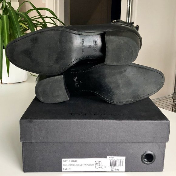 Tony Bianco Black Leather Rigby Ankle Boots Size 9.5 - Picture 6 of 10
